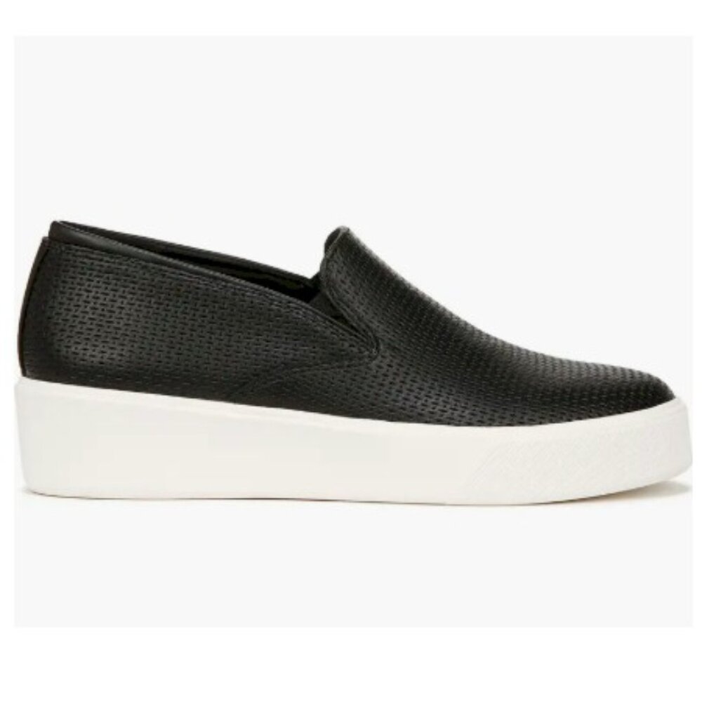 Naturalizer Black Slip-On Platform Sneakers with White Sole